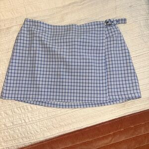 Wild Fable Light Blue Plaid Mini Skirt